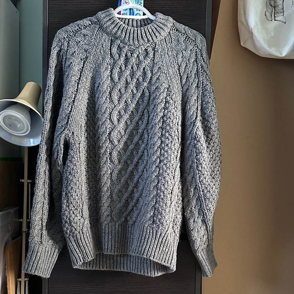 H&M oversized Cable Knit Crewneck Sweater